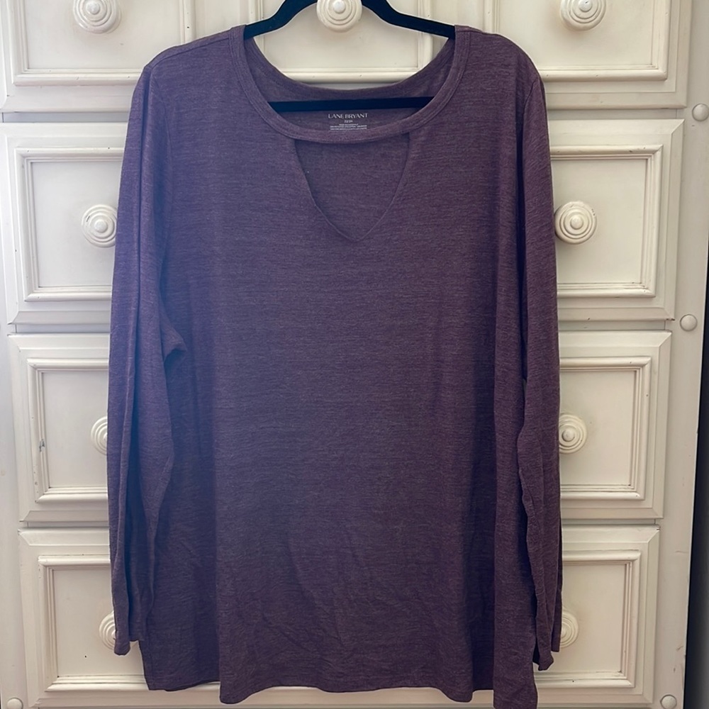 Euc Lane Bryant V-Neck Cut Out Shirt.